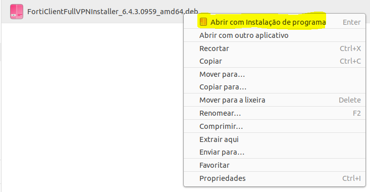 Forticlient Linux ACESSO REMOTO A VPN INCOR
